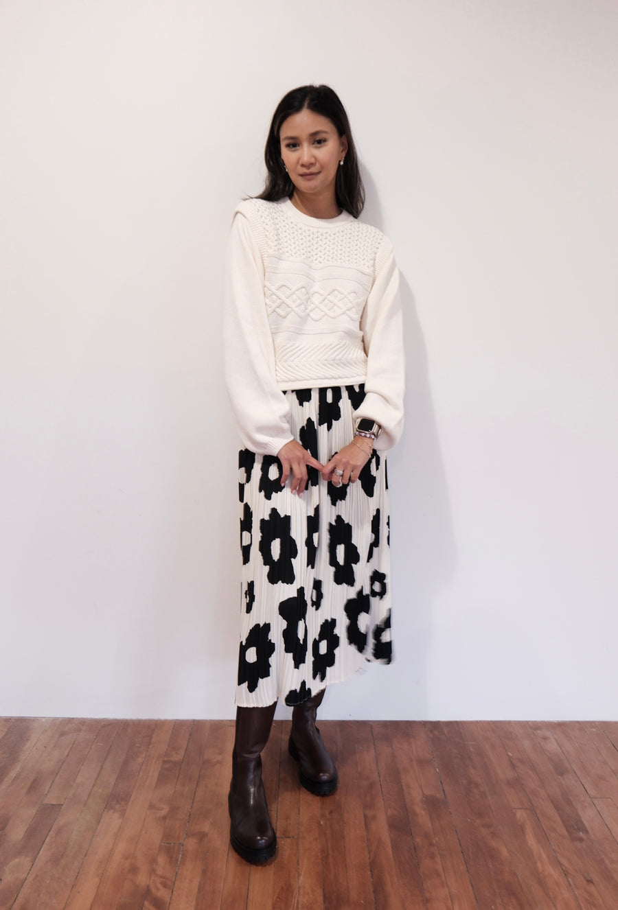 GABRIELLE CABLE KNIT SWEATER by ATELIER REVE