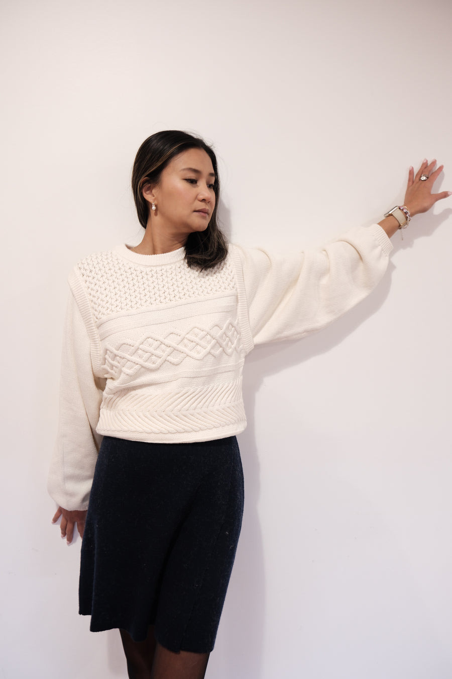 GABRIELLE CABLE KNIT SWEATER by ATELIER REVE