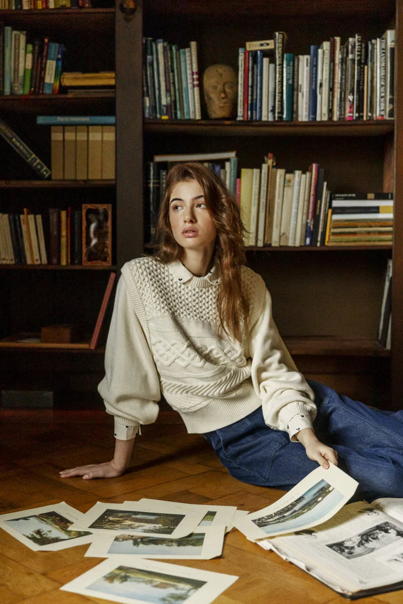GABRIELLE CABLE KNIT SWEATER by ATELIER REVE