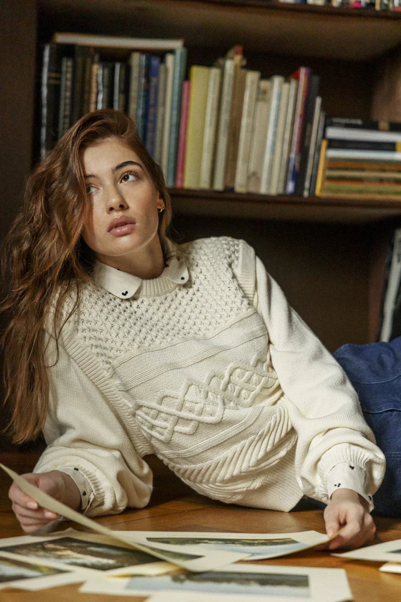 GABRIELLE CABLE KNIT SWEATER by ATELIER REVE