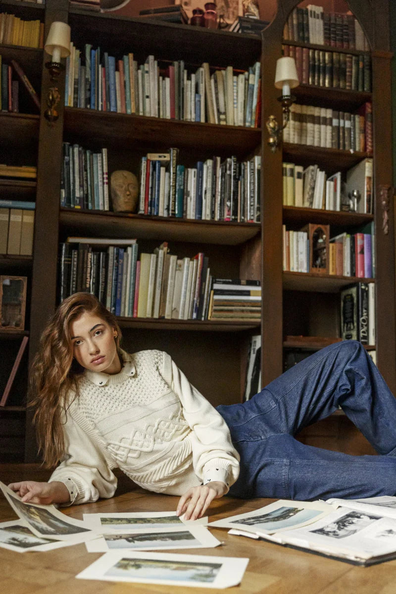 GABRIELLE CABLE KNIT SWEATER by ATELIER REVE