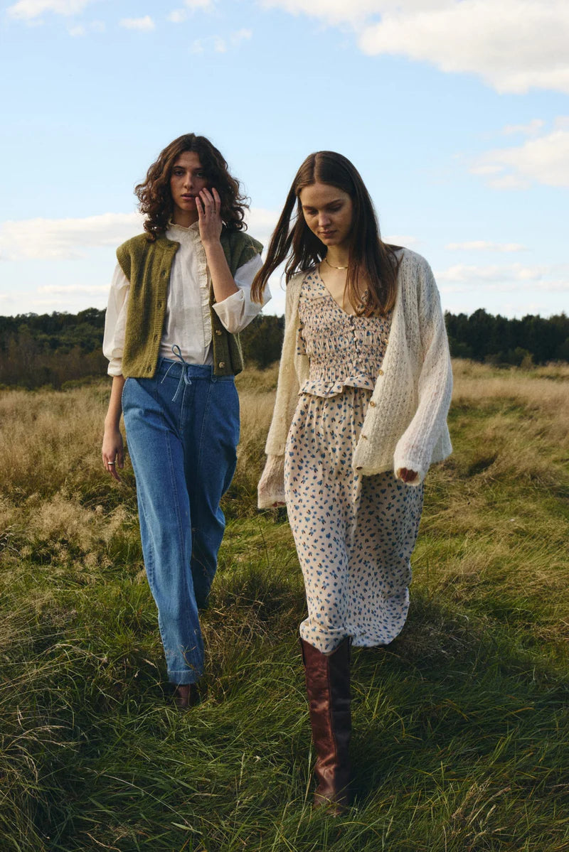 SILVI KNIT VEST in MOSS by ATELIER REVE