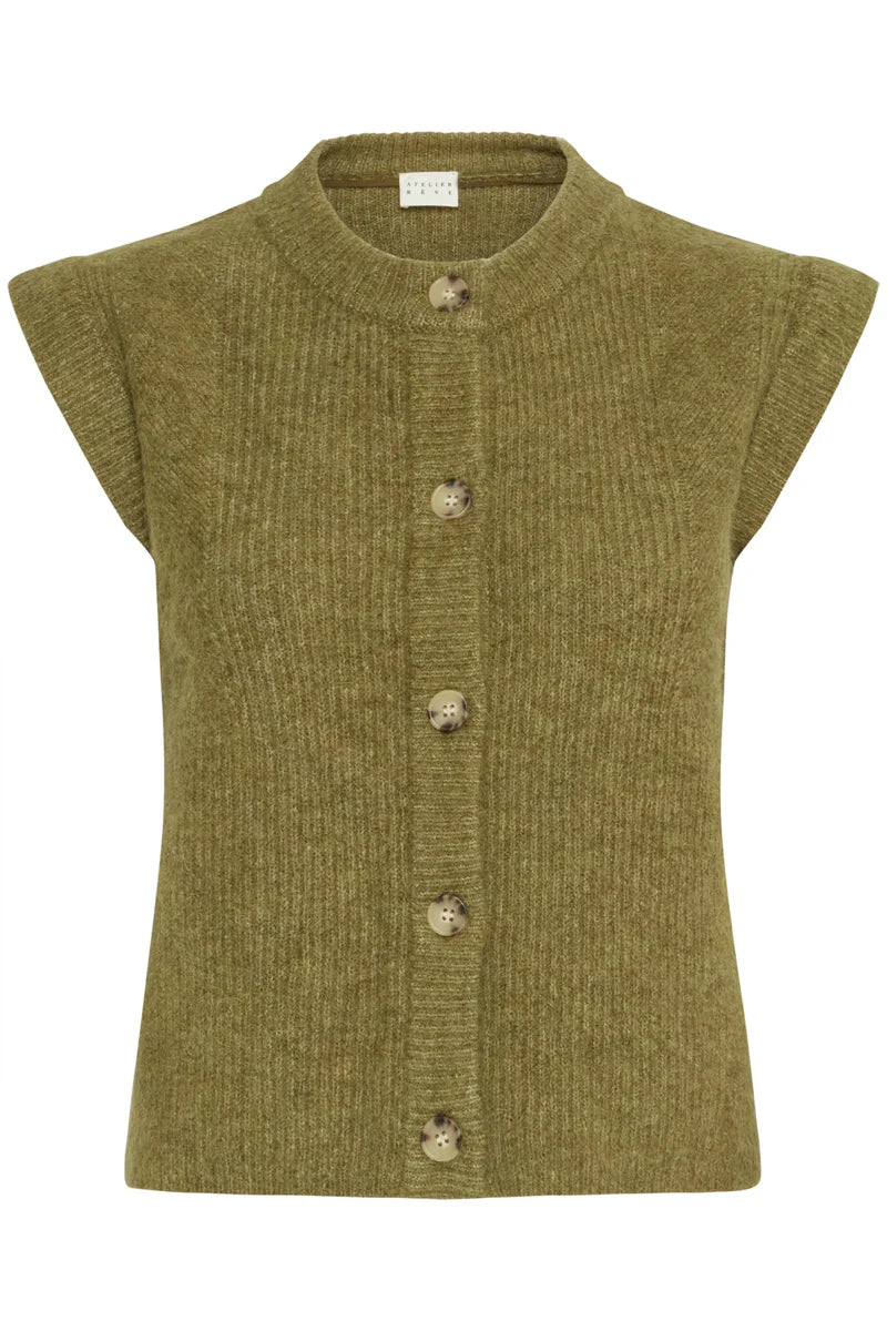 SILVI KNIT VEST in MOSS by ATELIER REVE